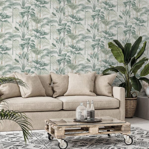 Freda Green Palm Trees Wallpaper Sample