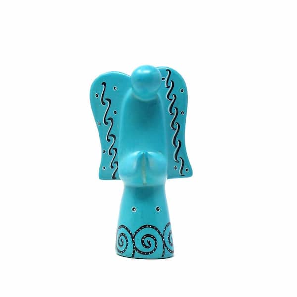 Global Crafts Turquoise Soapstone Angel Sculpture