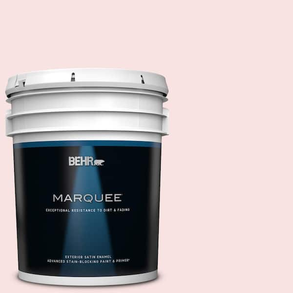 BEHR MARQUEE 5 gal. #RD-W02 Candy Floss Satin Enamel Exterior Paint & Primer