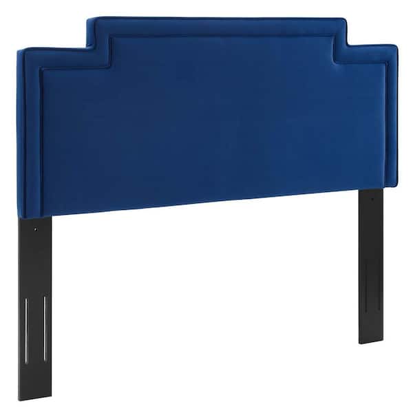 MODWAY Transfix Performance 78.5 in. Velvet King/California King Headboard in Navy