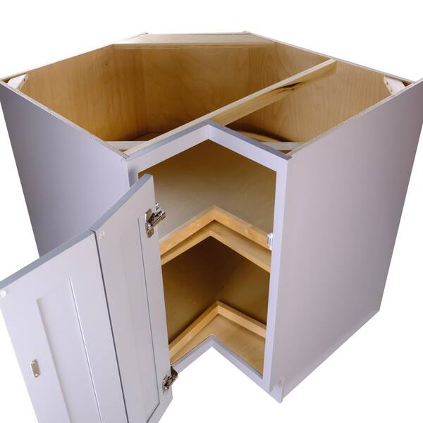 Bremen Cabinetry Bremen 36-in. W x 24-in. D x 34.5-in. H Gray Plywood Assembled Lazy Susan Base Kitchen Cabinet with Soft Close