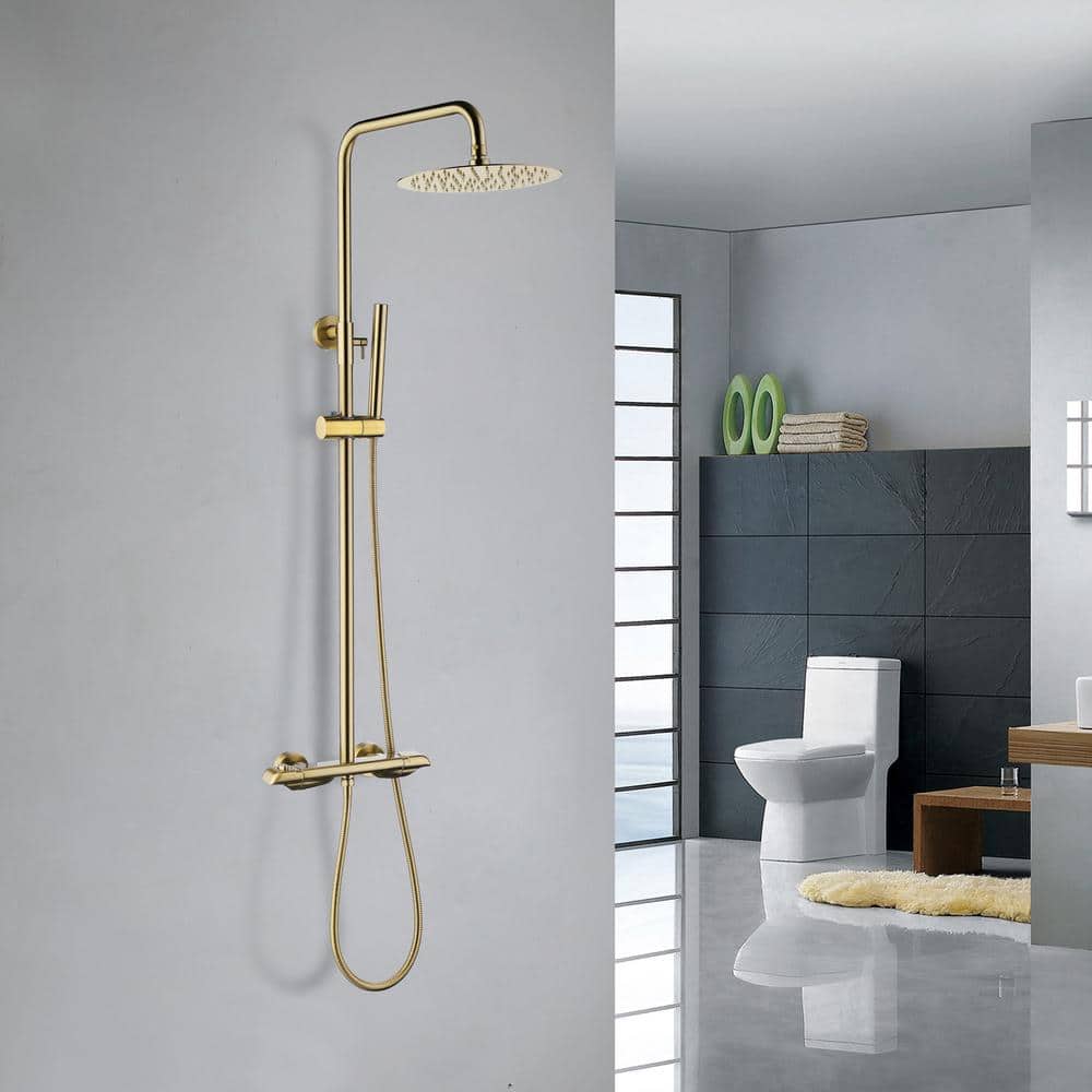 IHOMEadore 1-Spray Patterns with 1.5 GPM 10 in. Wall Mount Dual