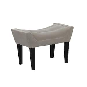 Maddie Button Tufted Bench in Gray