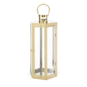 Brianna 9 in. x 23 in. Gold Stainless Steel Outdoor Patio Lantern