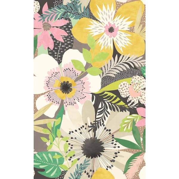 OhPopsi Yellow Janis Mustard Floral Riot Wallpaper Sample