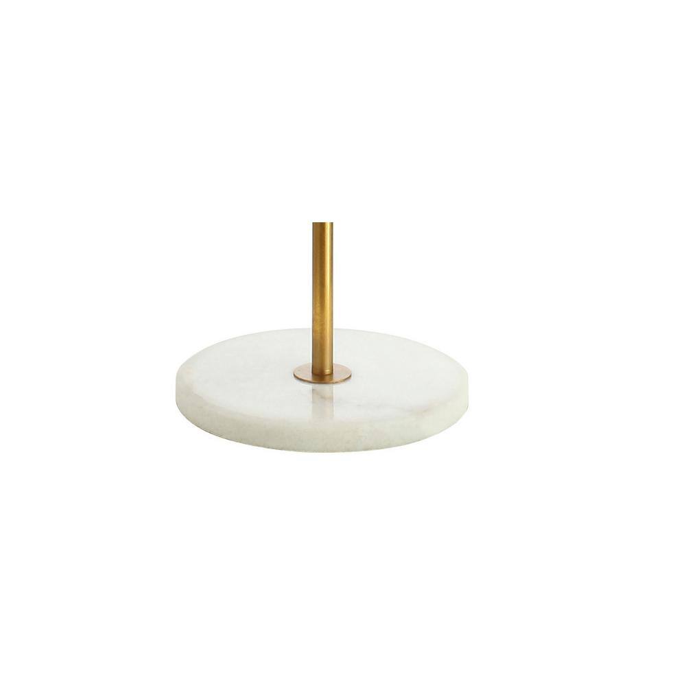 61.5" Gold Metal Floor Lamp with White Linen Shade