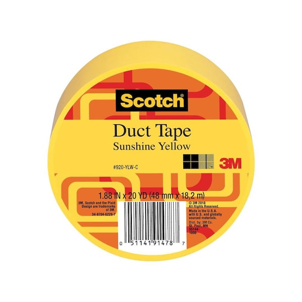 3M Scotch 1.88 in. x 20 yds. Yellow Duct Tape