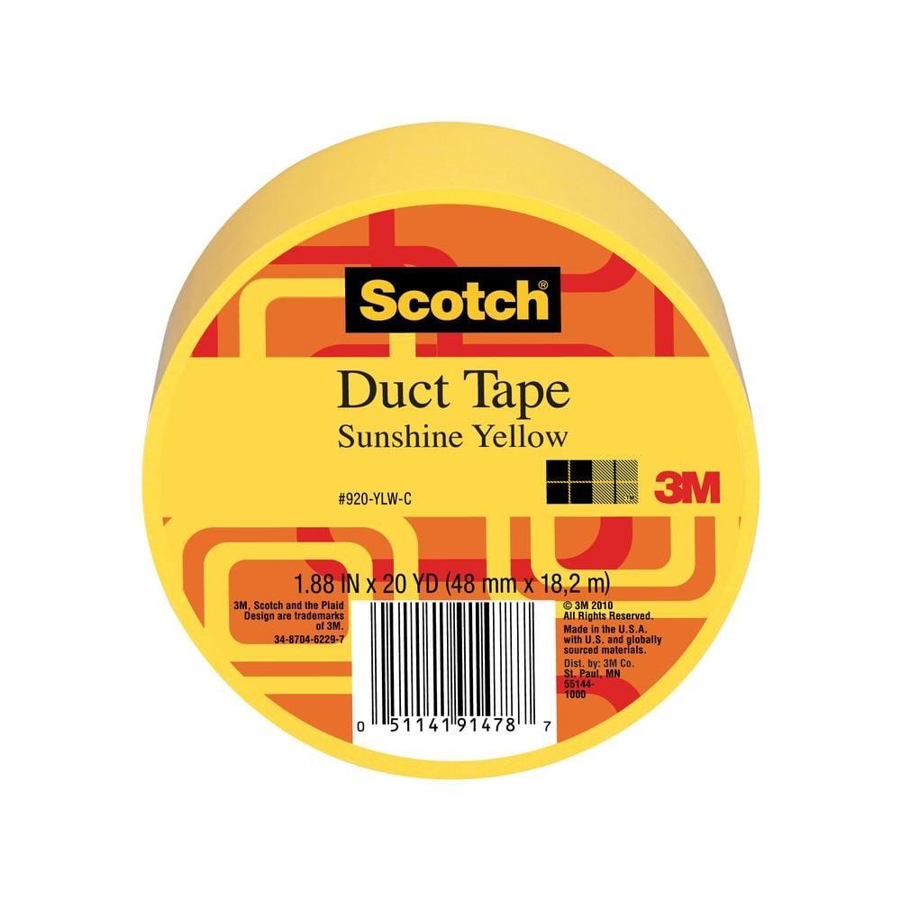 Scotch Colored Duct Tape, 1.88 x 20 yds., Pearl White, 6/Pack