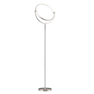 Circula 75 in. H Brushed Nickel Finish 28-Watt Dimmable LED Floor Lamp