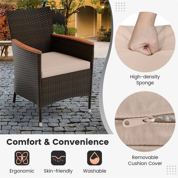 Costway 11 pcs outdoor patio dining set metal rattan wicker furniture garden cushioned best sale