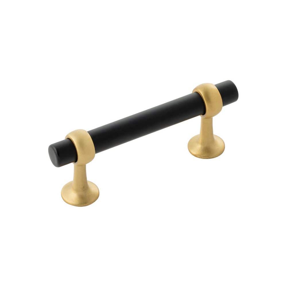 Ostia Collection Pull 3 in. Center to Center Matte Black and Brushed Golden Brass Bar Cabinet Pull price history on PriceWatchPro