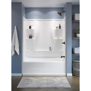 Classic 400 60 in. W x 60 in. H x 32 in. D Three Piece Direct to Stud Tub Surround in High Gloss White