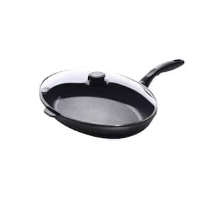 Classic Series 10.25 in. Cast Aluminum Nonstick Frying Pan in Gray with Glass Lid