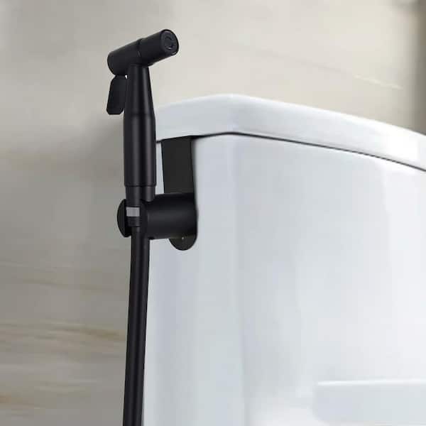 Bidet Sprayer Bidet Attachment with Sprayer Holder, T-valve and Flexible Hose Included in Matte Black