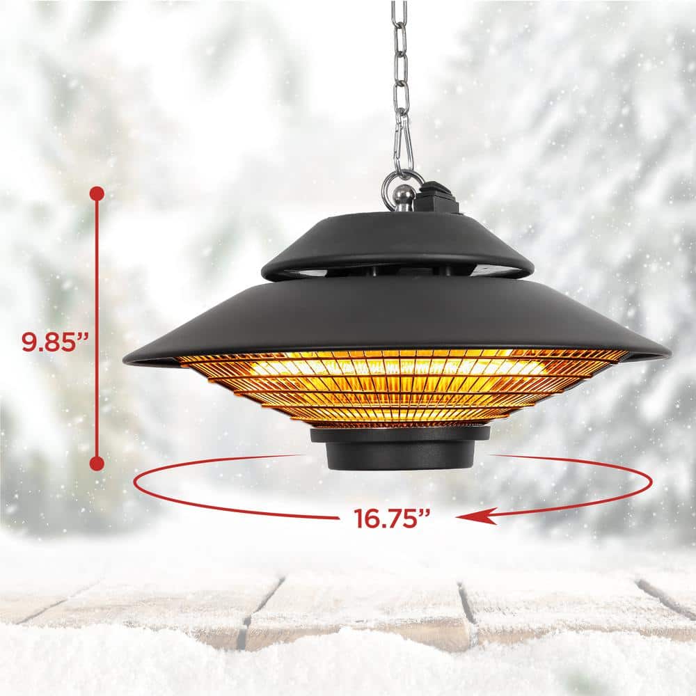 Black Electric Ceiling Mounted Patio Heater with Carbon Tube
