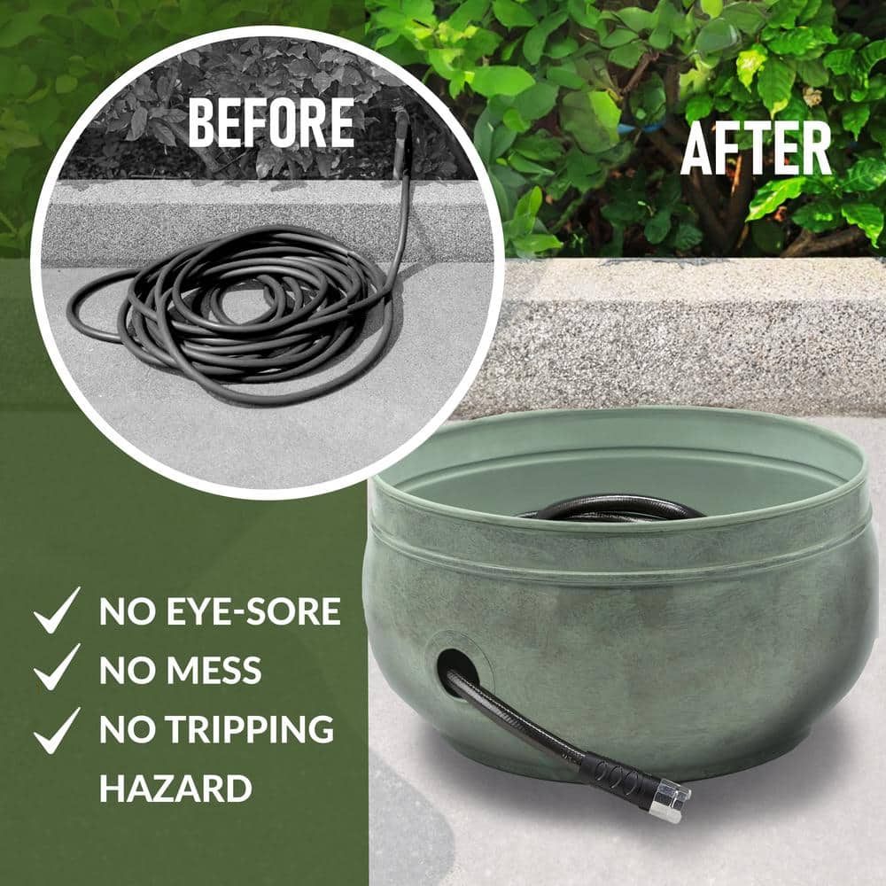 Sonoma Green Brass Hose Pot with 100-Feet Capacity