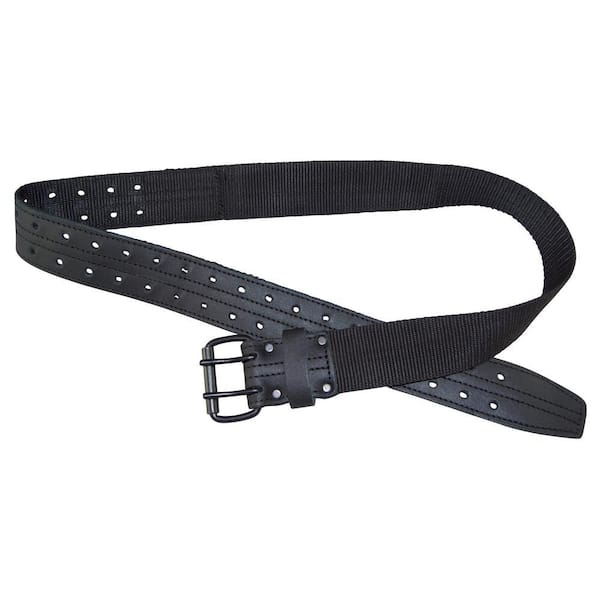 54 in. Polyester Web Belt with Leather Trim