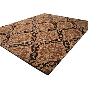Brown 5 ft. x 8 ft. Hand-Tufted Wool Transitional Floral Sandra Area Rug