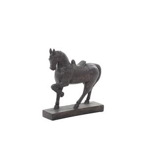 9 in. x 9 in. Brown Polystone Traditional Horse Sculpture