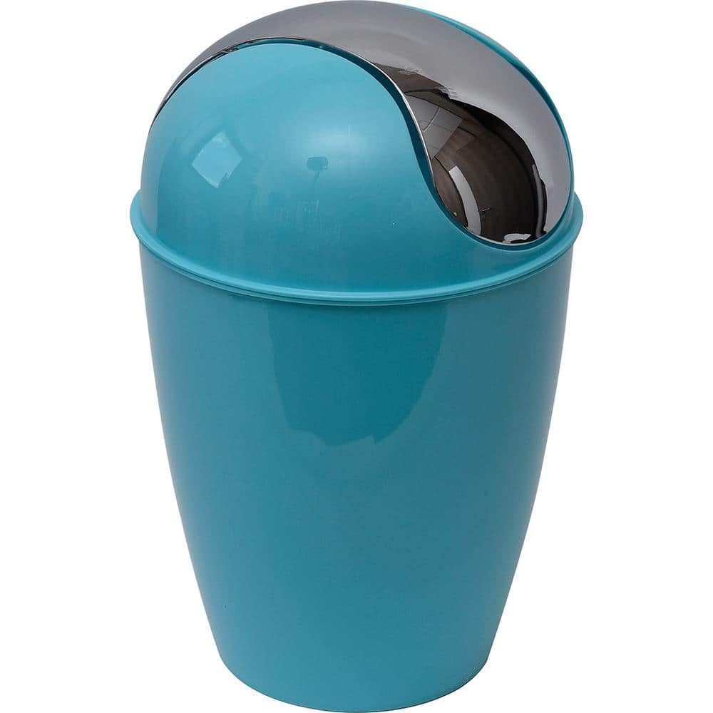 4.5 l/1.2 Gal. Round Bath Floor Trash Can Waste Bin in Aqua Blue 6518147