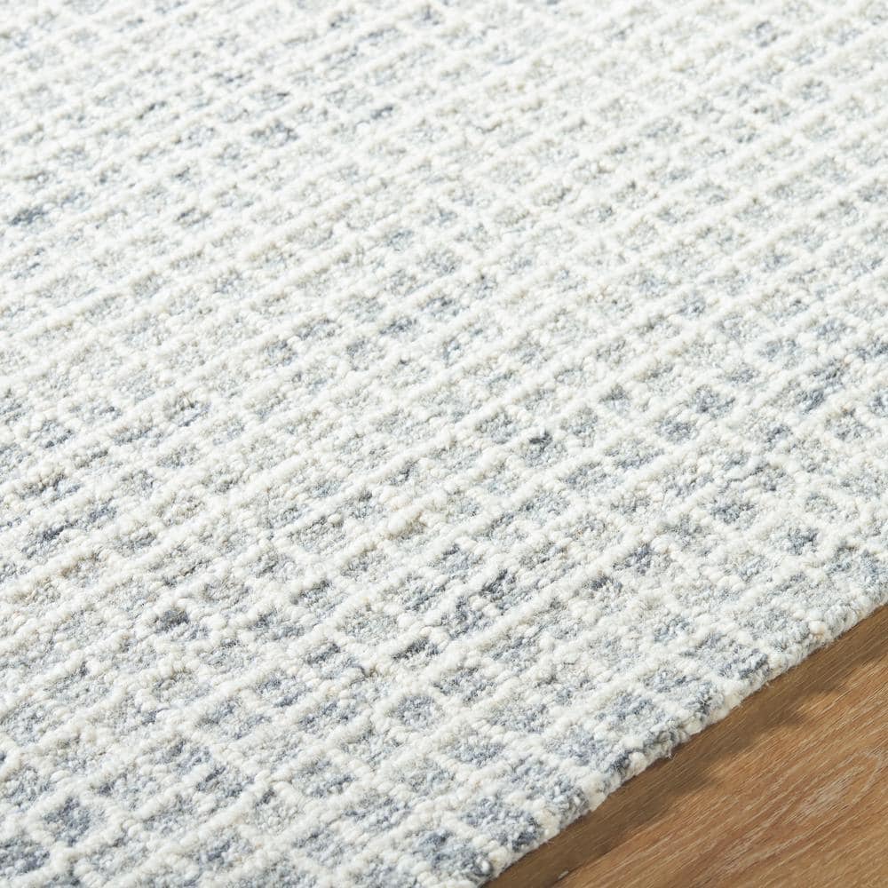 Handmade Light Gray Wool Rectangular Area Rug 12' x 15'
