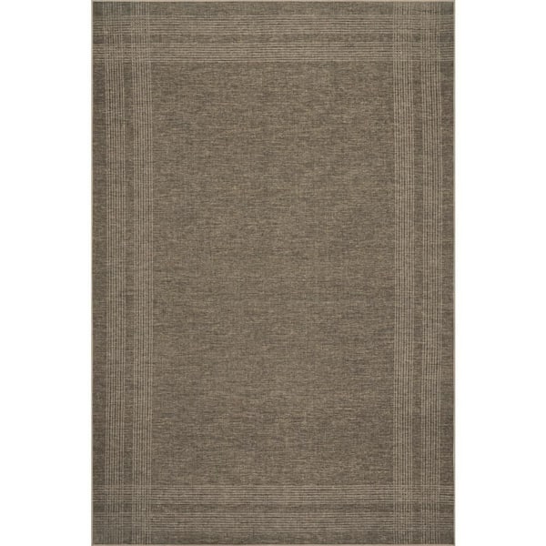 Nate Berkus x Rugs Bedford Soft Plaid Washable Brown 5 ft. x 8 ft. Indoor Area Rug