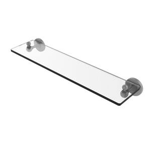 Sag Harbor Collection 22 in. Glass Vanity Shelf with Beveled Edges in Matte Gray