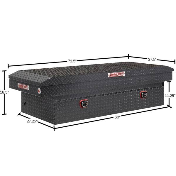 Lund 60 in Gloss Black Aluminum Full Size Crossbed Truck Tool Box with mounting hardware and keys included Lund 60 in Gloss Black Aluminum Full Size Crossbed Truck Tool Box with mounting hardware and keys included
