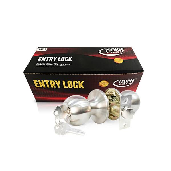 Premier Lock Keyed Alike Entry Door Stainless Steel Exterior Storeroom Door  Knob Multi-pack (3-Pack)