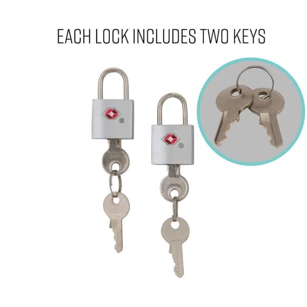 2 Pcs Suitcase Locks with Keys Metal Padlocks Luggage Padlocks