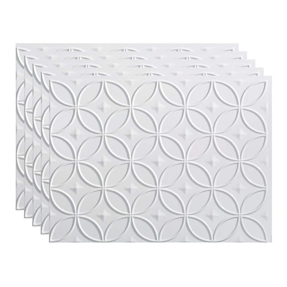 Fasade 18.25 in. x 24.25 in. Rings Vinyl Backsplash Panel in Gloss ...