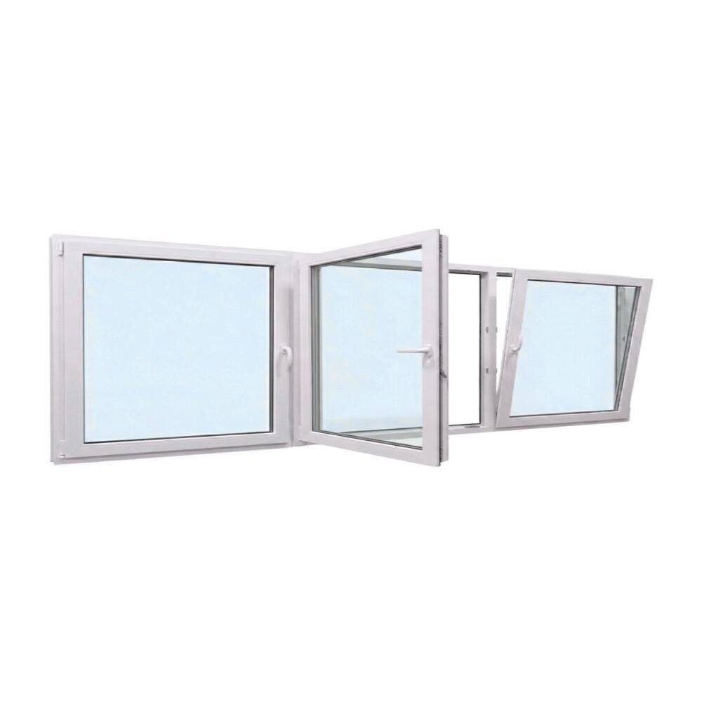 Window Middle Avora Doors and Windows 108 in. x 36 in. Elite Euro White Exterior ...