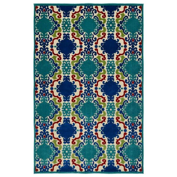 Kaleen Five Seasons Navy 5 ft. x 8 ft. Indoor/Outdoor Area Rug