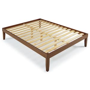 Pheba Brown Walnut Wood Frame Full Platform Bed