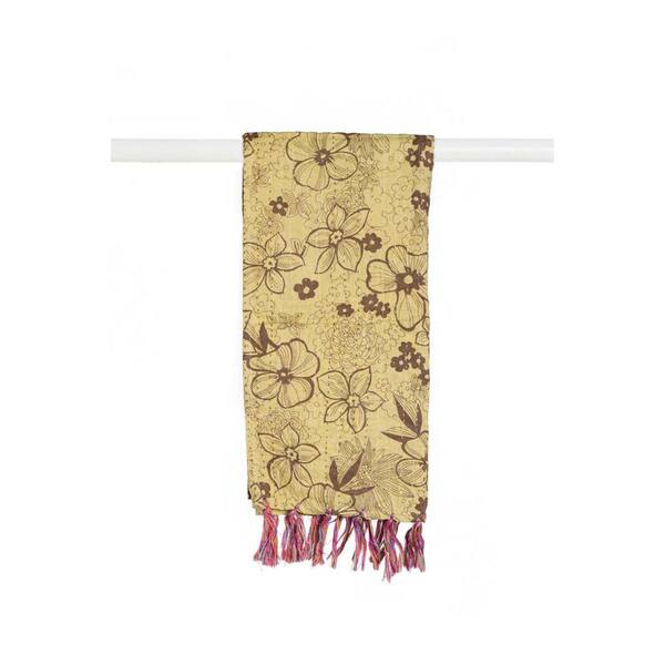 HomeRoots Charlie Green Floral Cotton Throw Blanket