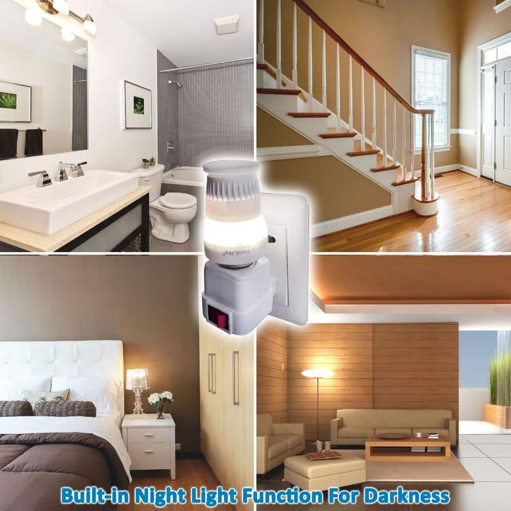Compact White LED Motion Sensor Ceiling Light Fixture