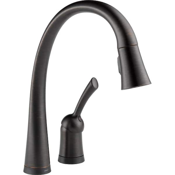 Delta Pilar Single-Handle Pull-Down Sprayer Kitchen Faucet with Touch2O Technology and MagnaTite Docking in Venetian Bronze