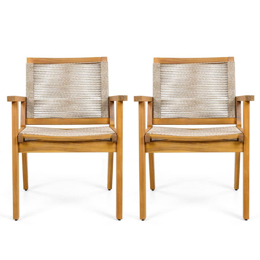 Brown Outdoor Dining Chair Set of 2 for Backyard price history on PriceWatchPro