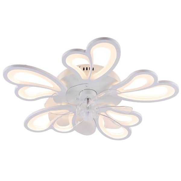 22 in. Indoor White Ceiling Fan with DC Motor, Dimmable LED and Remote Control