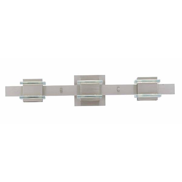 Lumenno International Ekua 3-Light Brushed Steel Bath Vanity Light