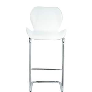 39.4 in.H White Modern Design High Back Faux Leather Metal Bar Stools For Dining And Kitchen Barstool (set Of 4)