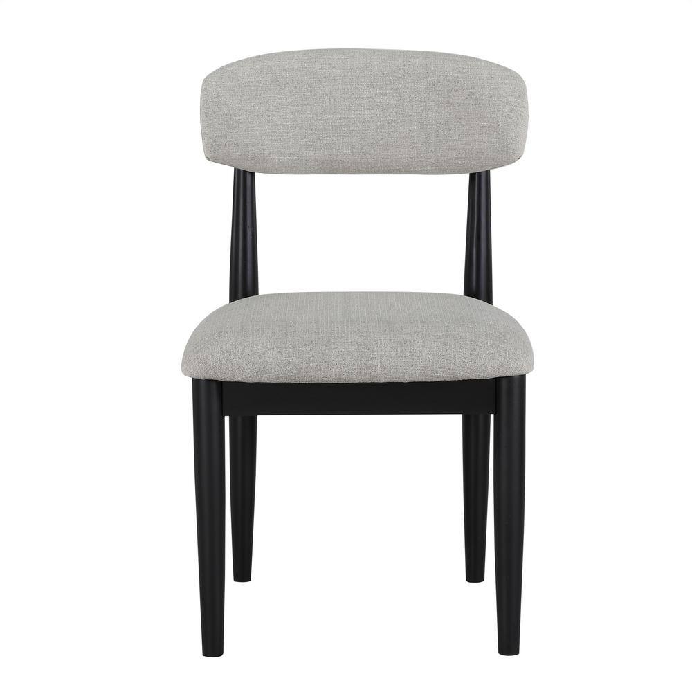 Steve Silver Magnolia Gray Polyester Cushioned Black Side Chair