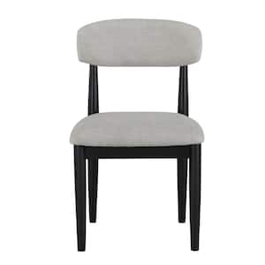 Magnolia Gray Polyester Cushioned Black Side Chair Set of 2