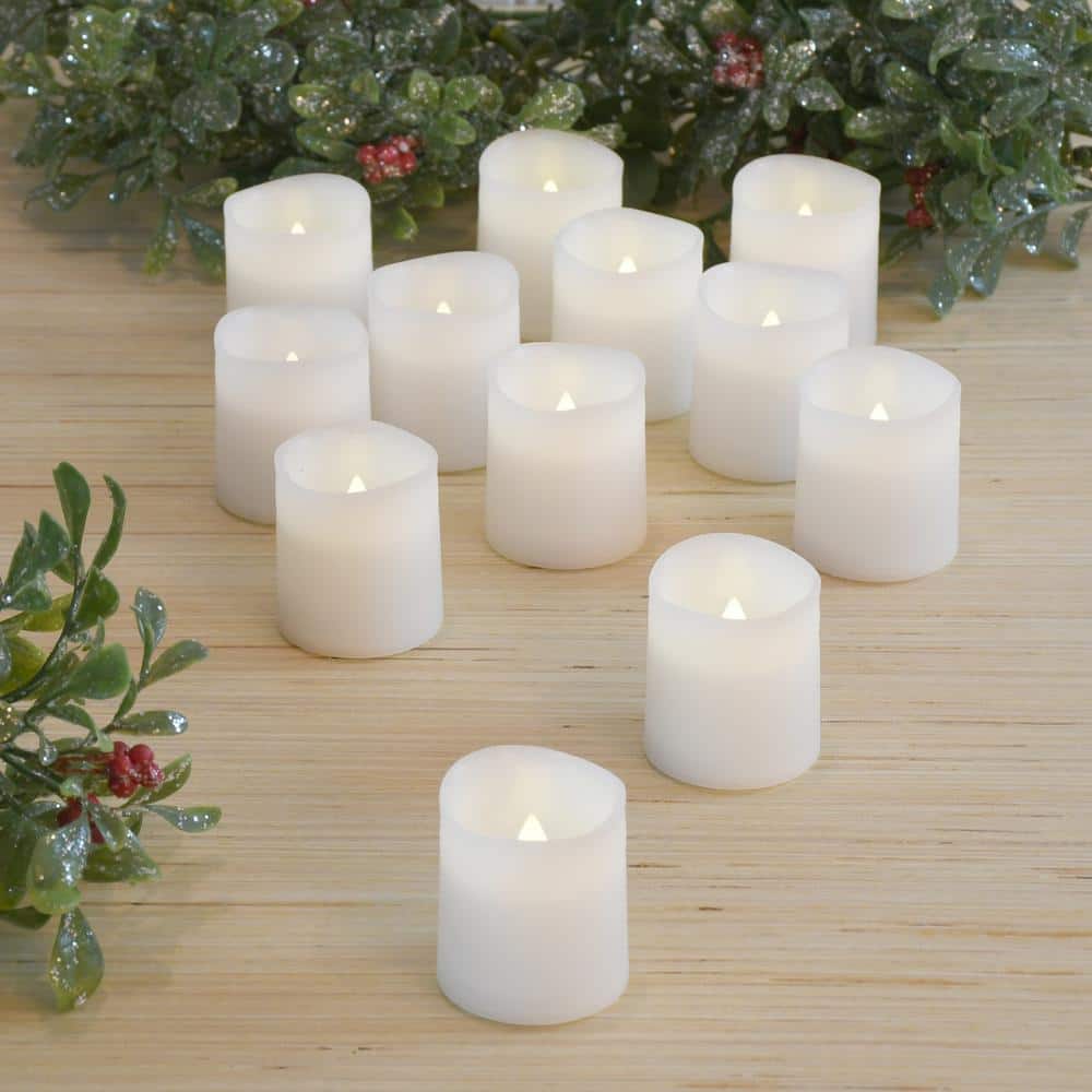 Warm White Flameless LED Votive Candles Set of 12