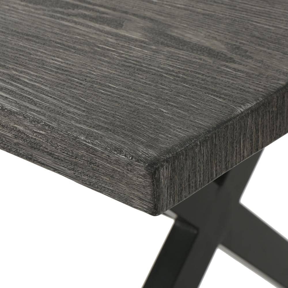 Modern 70.5" Grey Aluminum & Steel Patio Dining Table