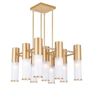 Pipes 16 Light Pendant Light With Sun Gold Finish