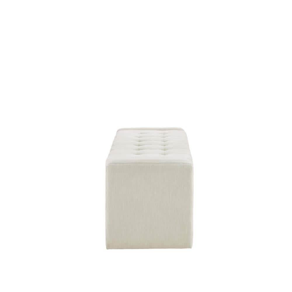Gillian Cream Upholstered Storage Bench with Flip Top