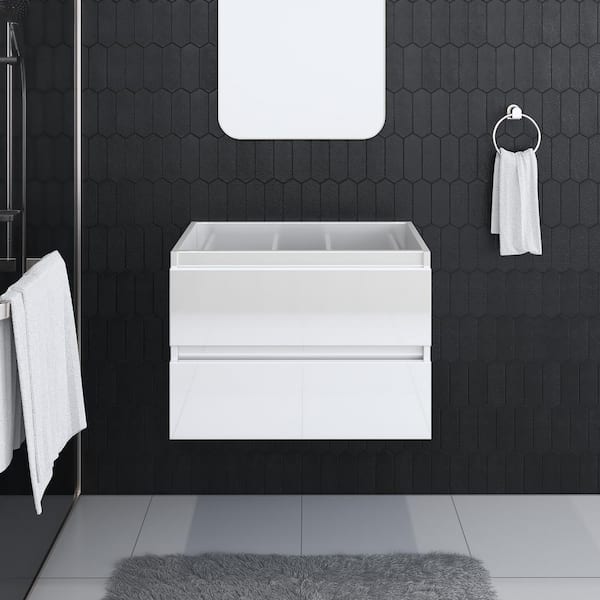 VOLPA USA AMERICAN CRAFTED VANITIES Salt 30 in. W x 20 in. D Bath Vanity Cabinet Only in Glossy White