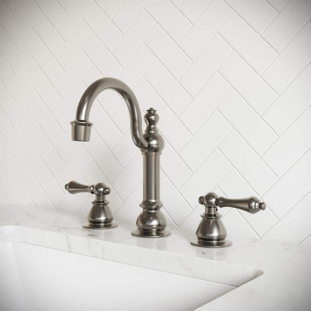 Elegant Classic Brushed Nickel Widespread Lavatory Faucet