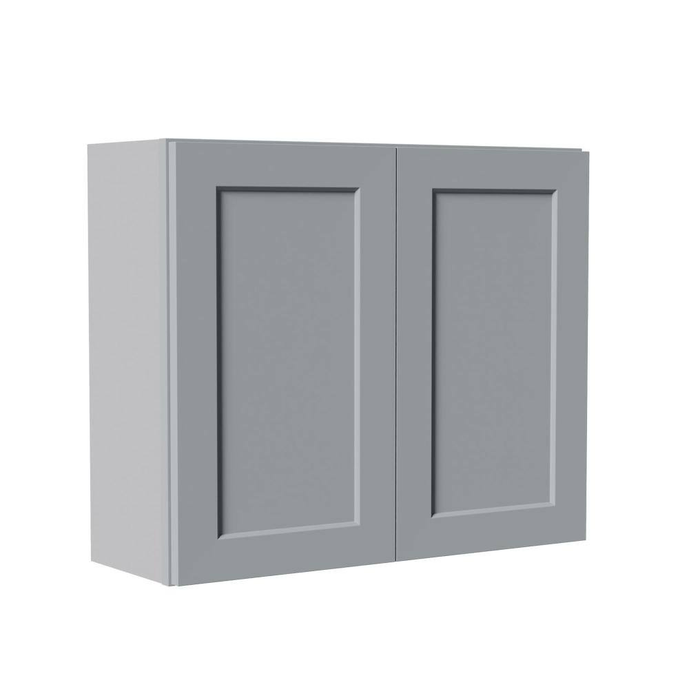 "36""Wx12""Dx30""H Solid Wood Bathroom Wall Cabinet with Doors and Adjustable Shelves, Gray" price history on PriceWatchPro